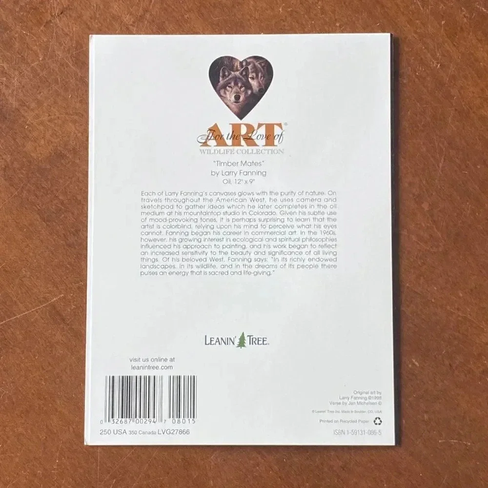 6/pk VTG Leanin' Tree‎ LOVING THOUGHTS Greeting Cards TIMBER MATES Wolves…